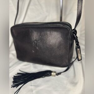 YSL Lou Monogram Camera Bag in Black
